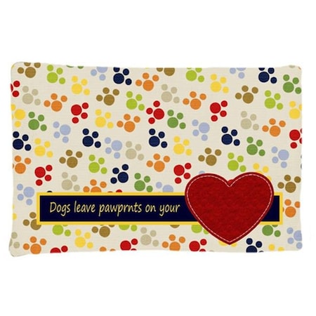 Carolines Treasures SB3054PILLOWCASE Dogs Leave Pawprints On Your Heart Moisture Wicking Fabric Standard Pillowcase